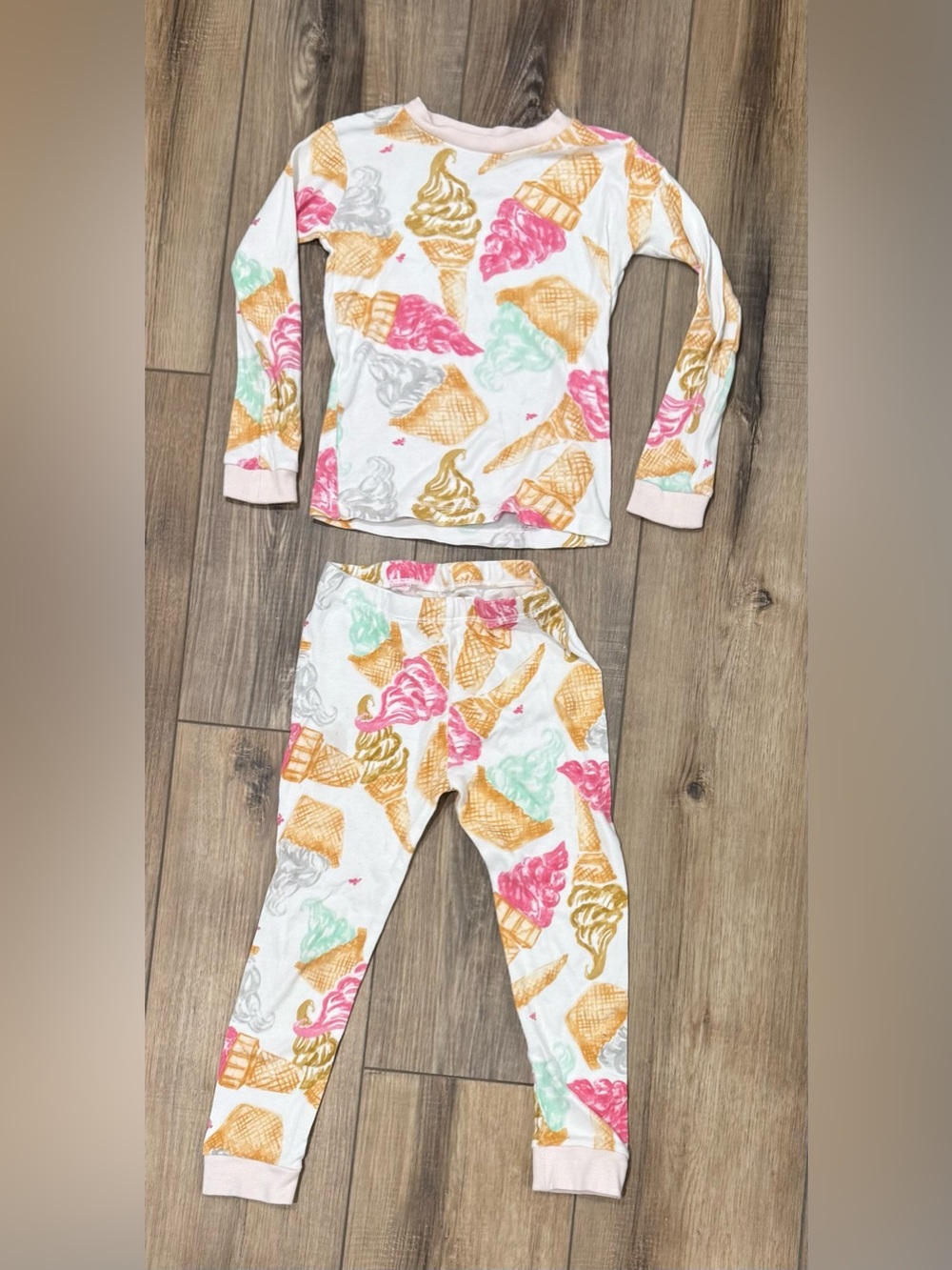 Burt’s Bees Kids Girls 4T Ice Cream Pajama Set PJs